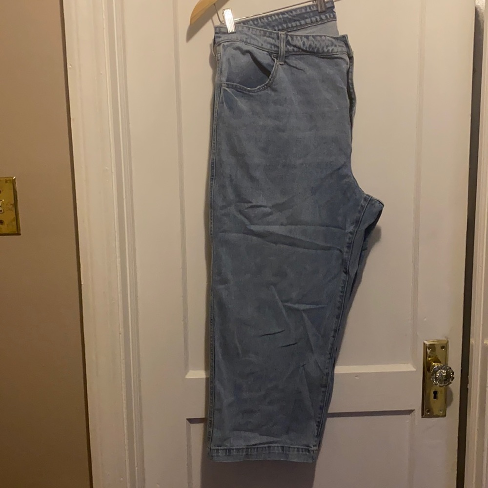 Plus size old navy wide leg cropped eans